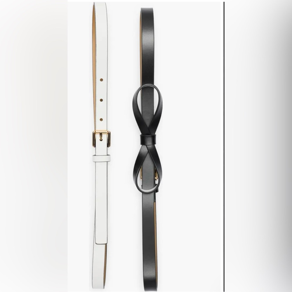 Kate Spade Black and White Bow Accent Belt